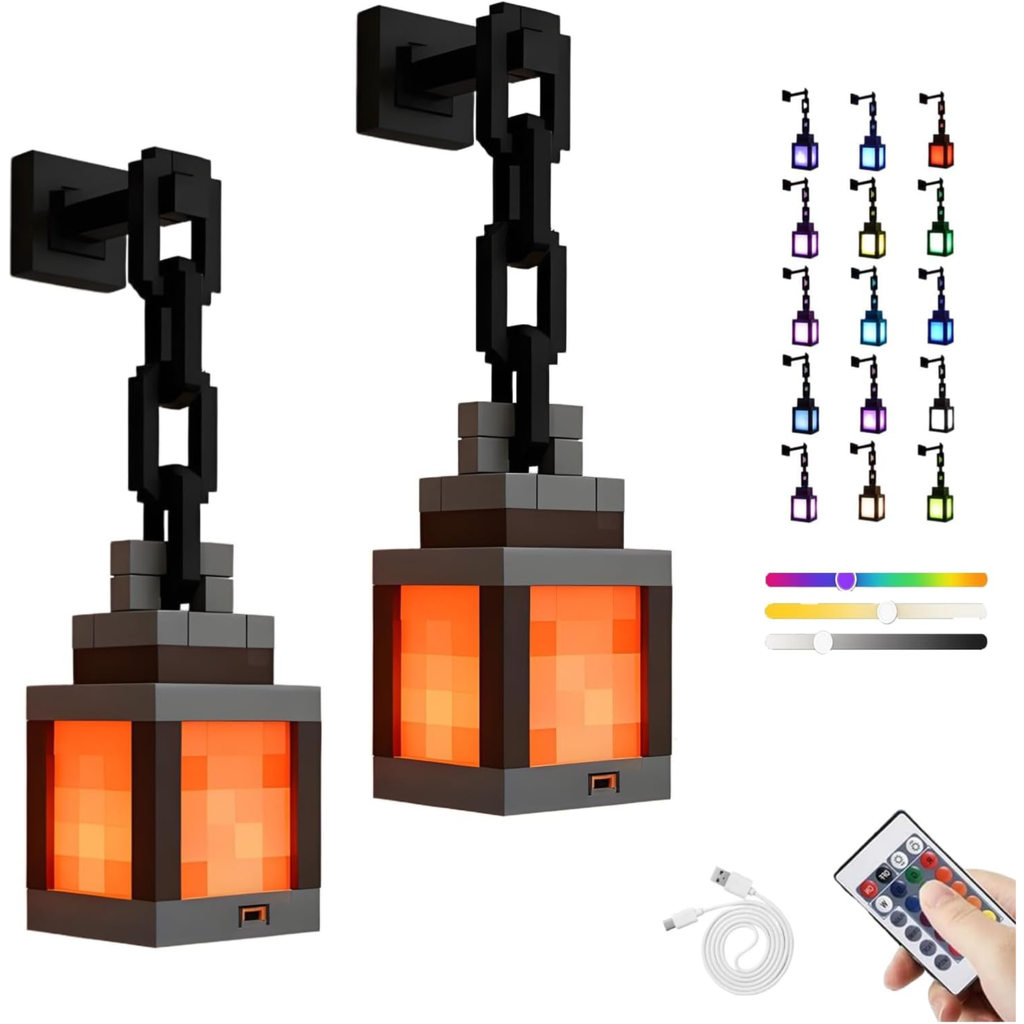 16-Color Pixelated Lantern Night Light