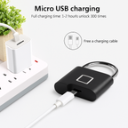 Keyless USB Charging Fingerprint Lock Waterproof 0.2sec Unlock