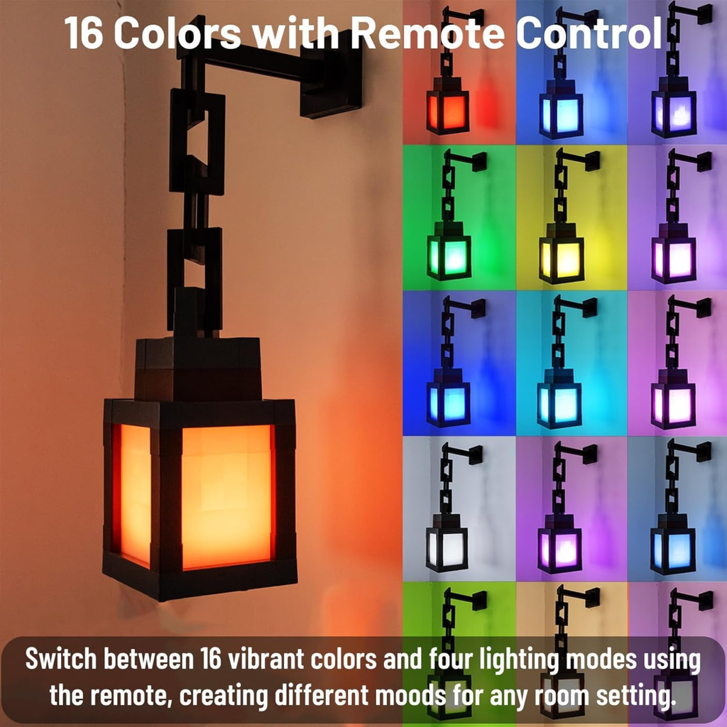 16-Color Pixelated Lantern Night Light