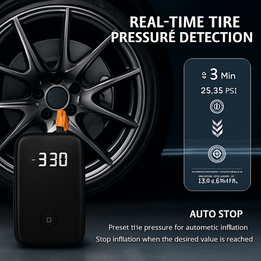 Portable Digital Display Air Pump for Car Motorcycle Boat Tyre Balls