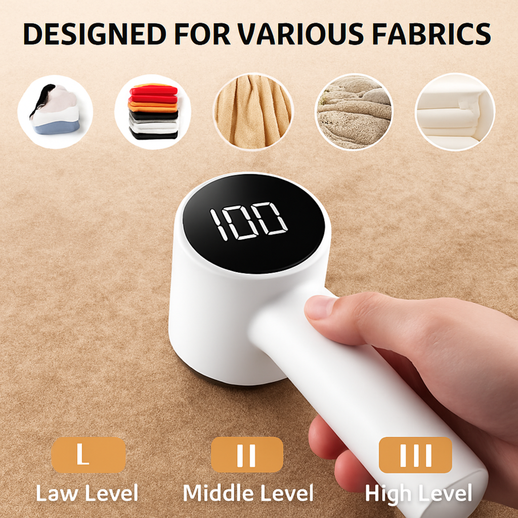 Rechargeable Portable LED Display Lint Remover