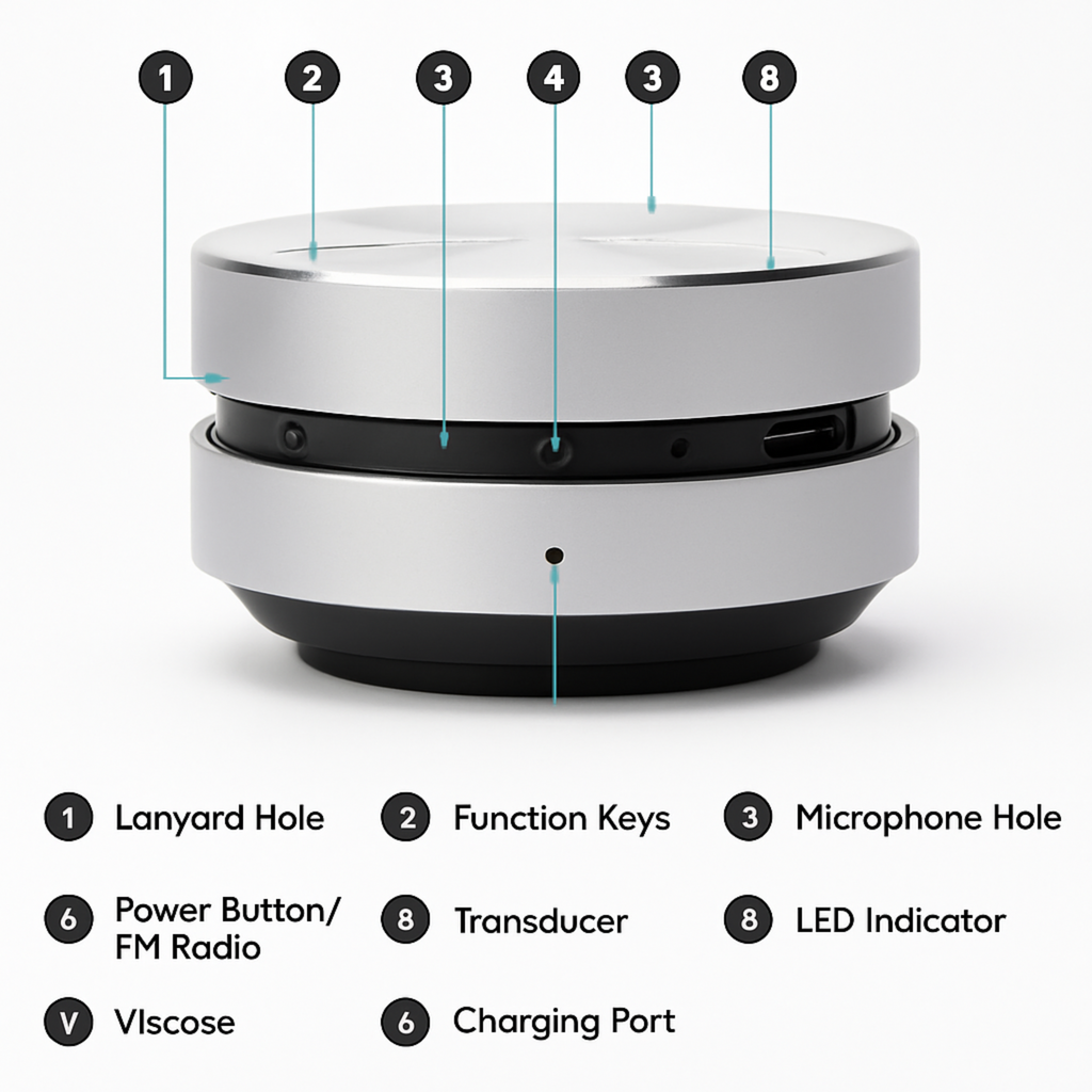 Hot Mini Bone Conduction Speaker With FM Radio and Waterproof