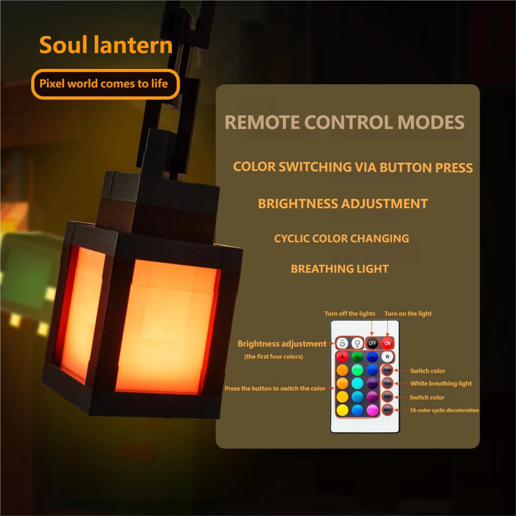 16-Color Pixelated Lantern Night Light