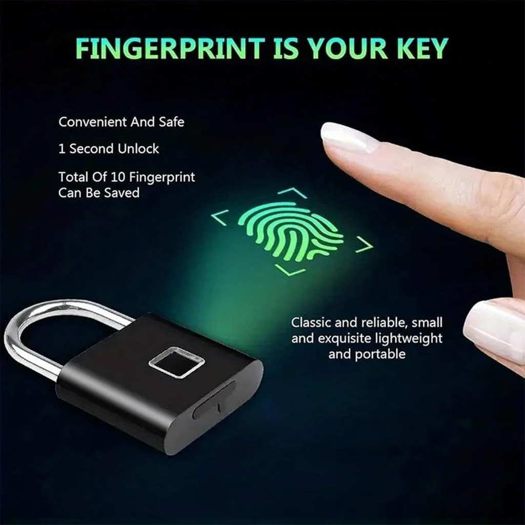 Keyless USB Charging Fingerprint Lock Waterproof 0.2sec Unlock